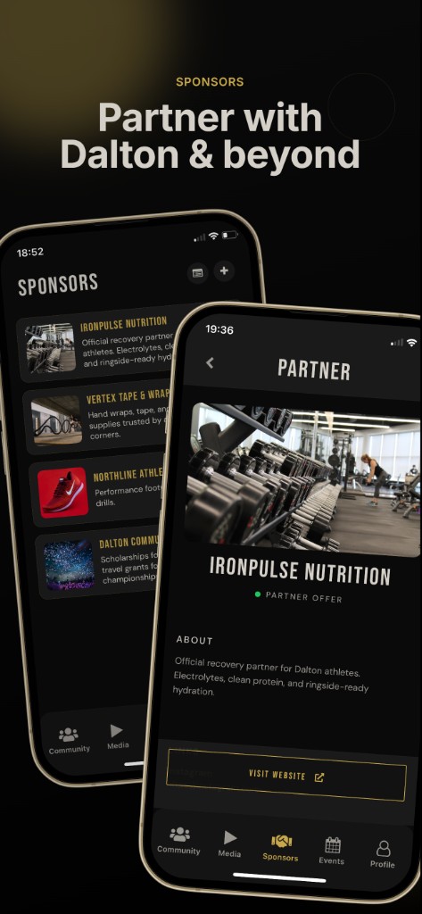 The Dalton Grant Academy app — Athlete profile